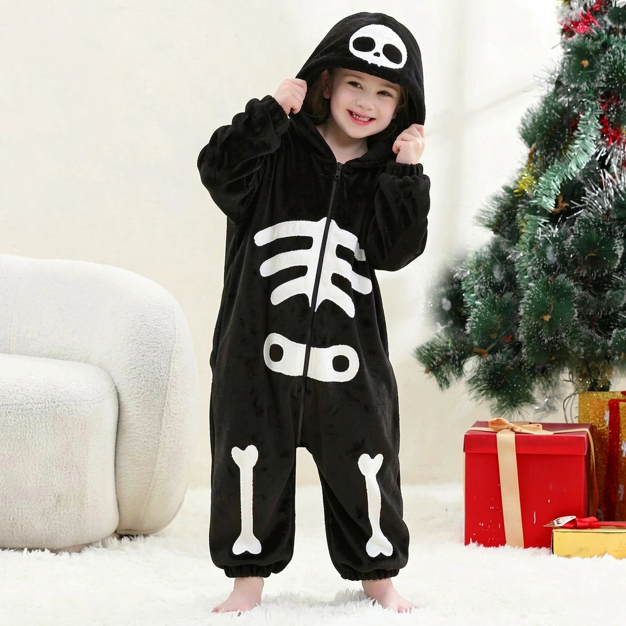 MICHLEY Löwen-Kinder-Schlafsack, Flanell-Decke, Schlafanzug 3-12 Jahre, Kapuzenpyjama, Kostümkleidung, Jumpsuit für Jungen und Mädchen – Detail 16