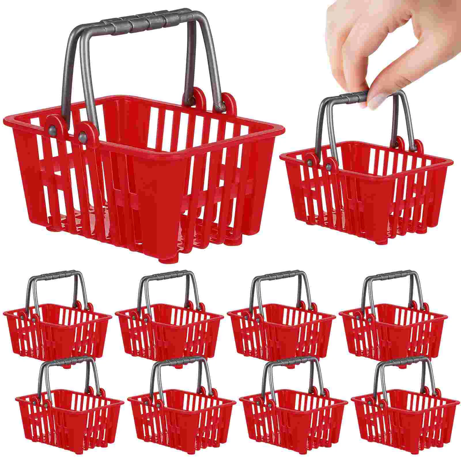 Mini panier de courses l'inventaire en plastique, jouets pour enfants et bébés, accessoires pour la maison, 10 pièces