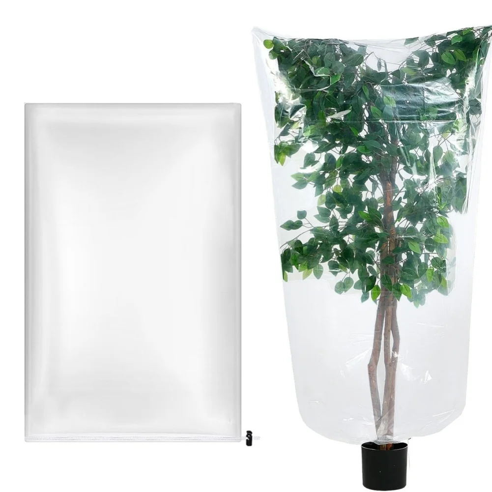 

Зимняя защитная пленка для растений с регулируемым шнурком, прозрачная пластиковая пленка для защиты от мороза на открытом воздухе