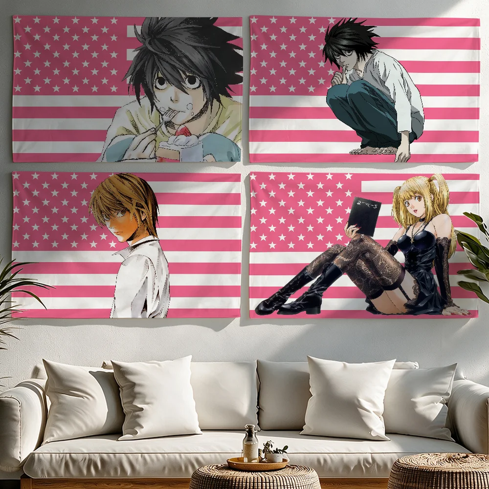 Image of Anime D-Death N-Note Flaggen-Wandteppiche für Partys im Freien, Schlafzimmer, Wohnzimmer, Studentenzimmer, Wanddekoration, Banner, Geschenke