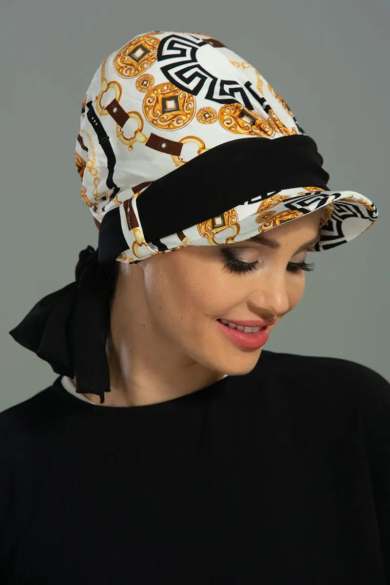 Chiffon-belted hut Knochen Elegante muster