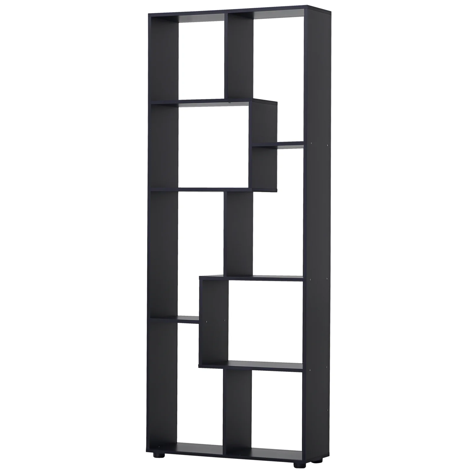 Estantería para biblioteca HOMCOM Zig Zag de diseño contemporáneo 70L x 24l x 178H cm aglomerado negro