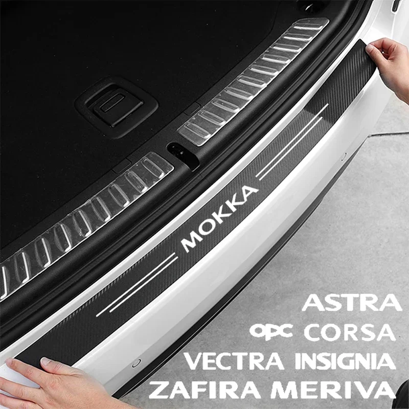 Autocollant de protection de pare-chocs de coffre de voiture, protecteur de seuil de porte, Opel OPC Astra Insignia Corsa Mokka Vectra Crossland X Grandland Meriva