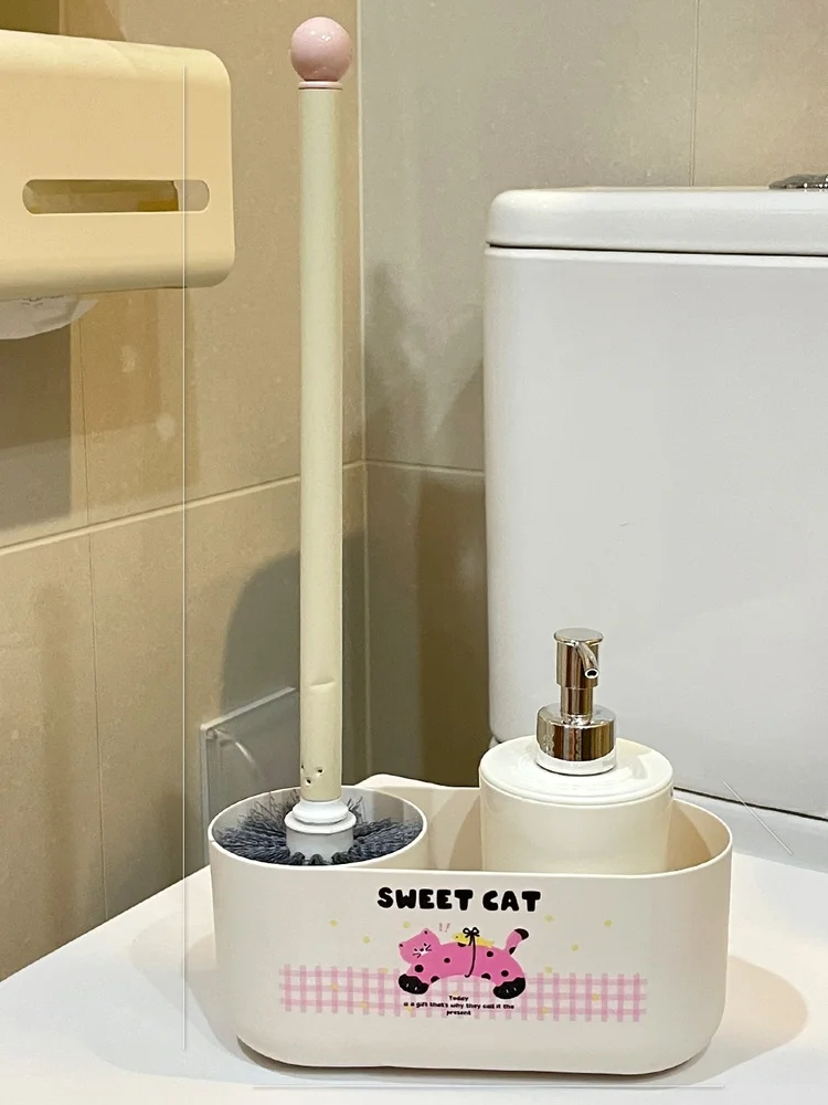 

Мультяшная щетка для унитаза с длинной ручкой, для чистки без слепых зон, без сверления, для домашнего использования, с мягкой щетиной...