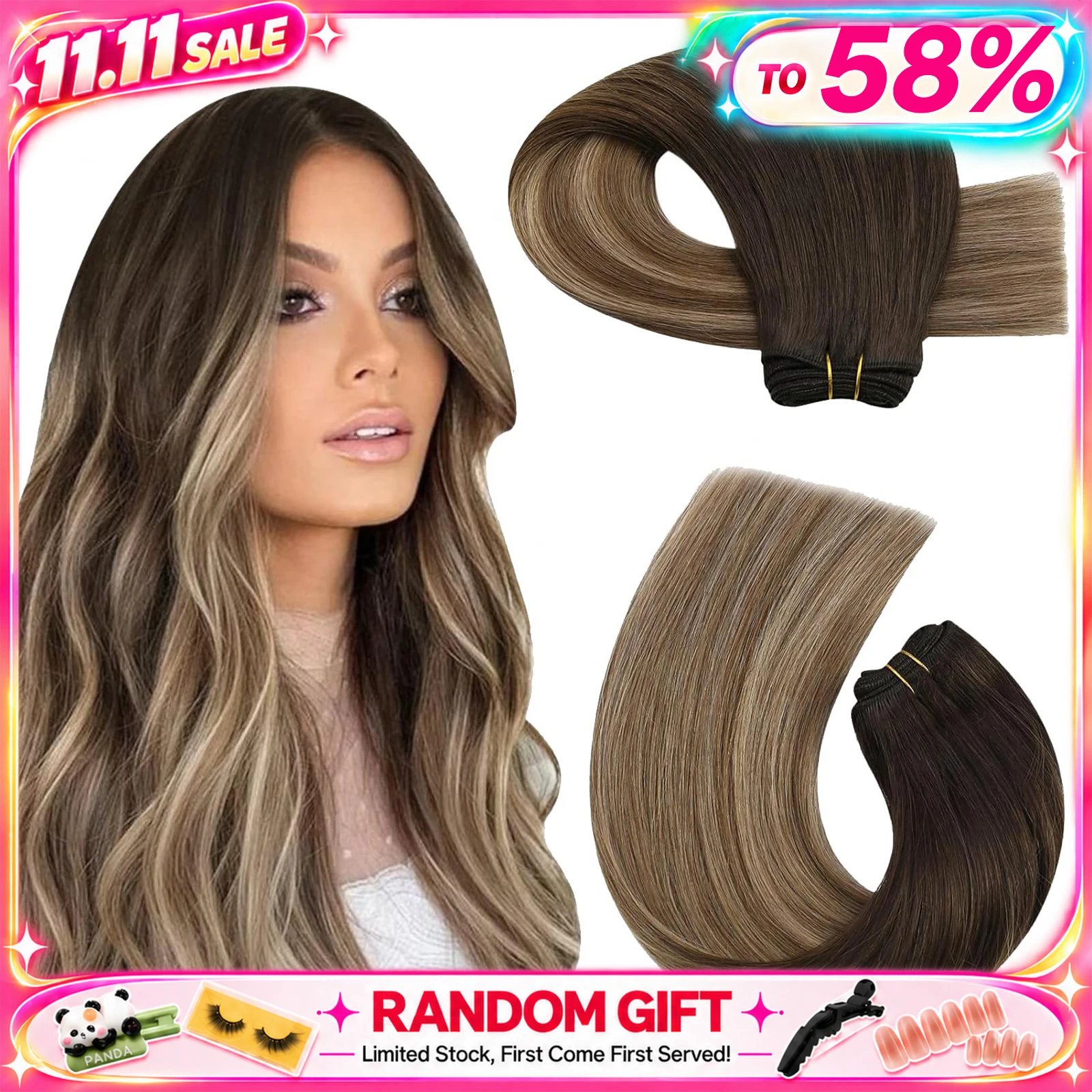 [Hot Sale] Moresoo Clip in Hair Extensions Real Natural Hair Remy Straight Set 5&7 Pcs Brazilian Clip in Human Hair Extensions
