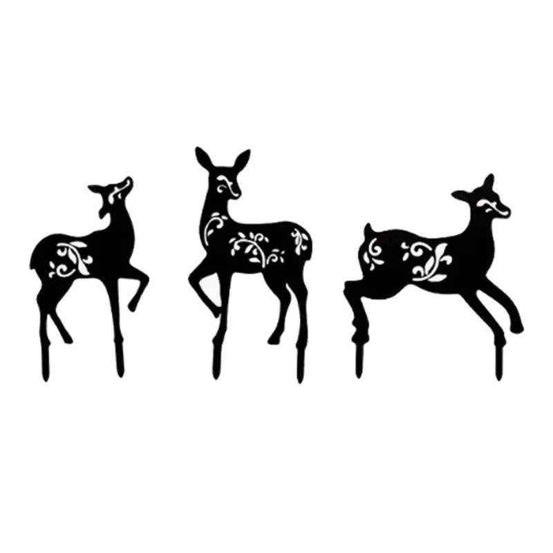 

Outdoor Metal Deer Reindeer Stakes Insert For Yard Garden Lawn Sign Ornament Christmas Party Decoration Stake dropshipping