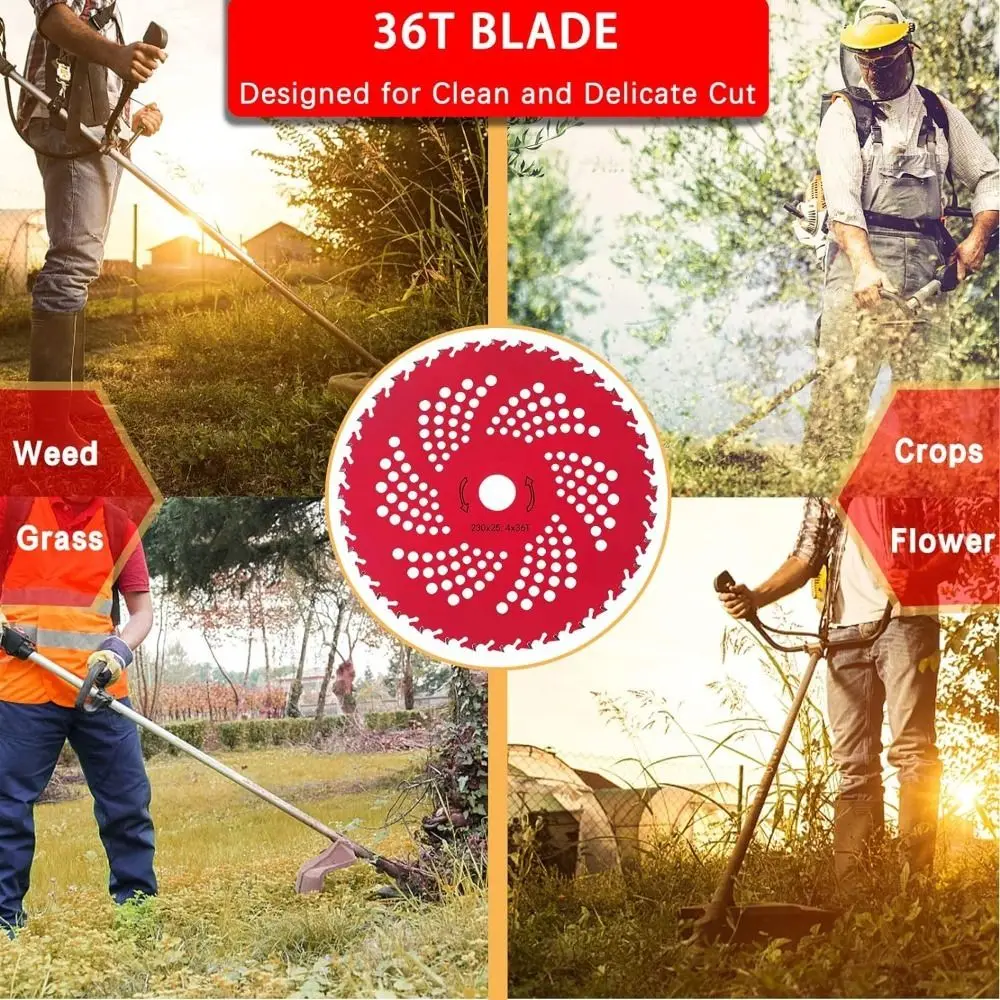 

Garden Tool Parts Lawn Mower Weeding Plate Red Multi-functional Weeding Brush Tool Alloy Steel Industrial Style