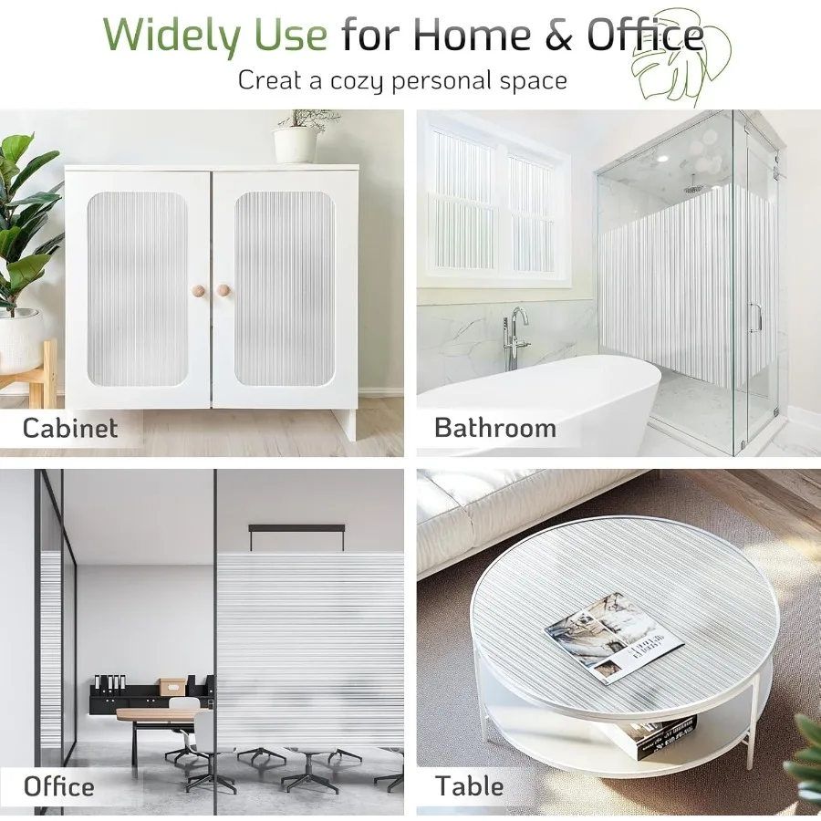 ฟิล์มติดกระจกแบบลายเส้น ฟิล์มกระจกฝ้าสำหรับห้องน้ำ บ้าน สำนักงาน ฟิล์มตกแต่ง 3 มิติ แบบลอกออกได้ ป้องกันแสงแดด ป้องกันรังสียูวี