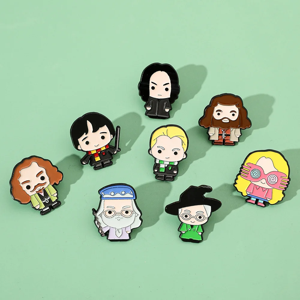 9styles Anime Figure Brooch Harries Potters Creativity Cartoon Badge Decoration Diy Enamel Pins Accessories Kids Jewelry Gifts