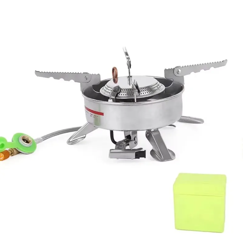 BRS-10 Outdoor Portable Camping Stove Split Stainless Steel Butane Gas Burner High Power Furnace for Picnic Cooking BBQ