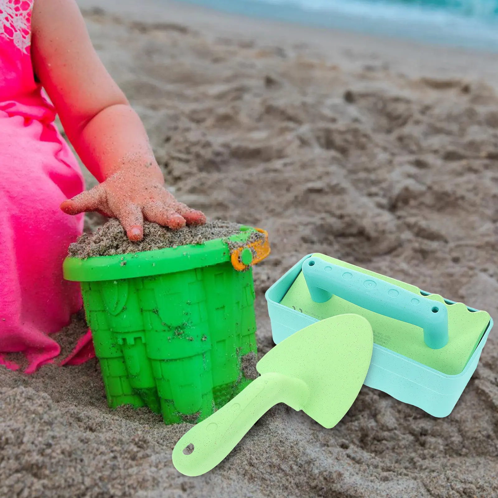 

1Set Children Beach Sand Construction Set Wheat Straw Shovel Brick Maker Creative Digging Tools Outdoor Kids Shovels for Sand