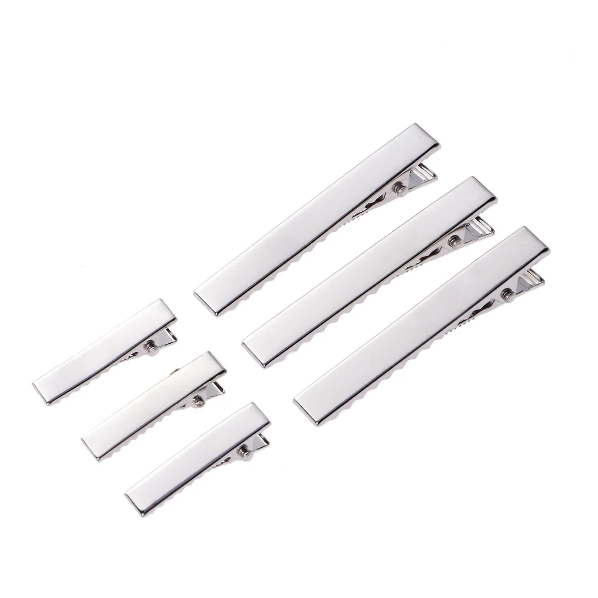 

200pcs 3cm 6cm Durable Metal Single Prong Alligator Prong Alligator Hair Clips Sectioning Pins for Curling Hair Tools