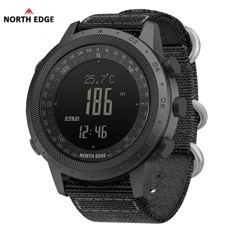 NORTH EDGE DESERT Men Digital Watch Outdoor Sports Running Swimming Outdoor Sport Watches Altimeter Barometer Compass WR50M