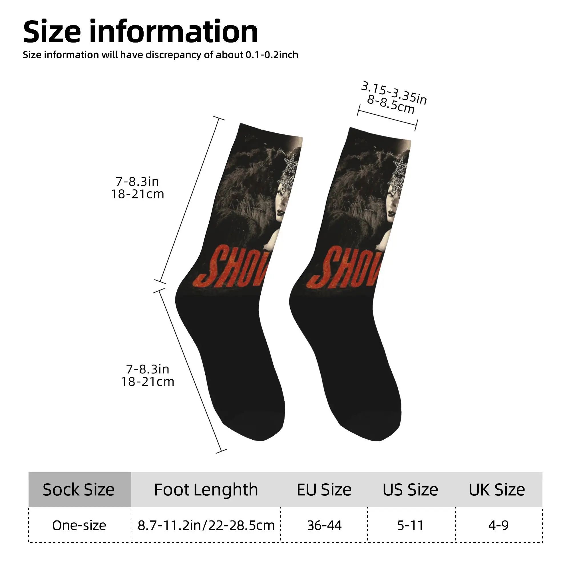 Skarpety Showgirl Album Stockings Fashion Socks Unisex Męskie Wysokiej Jakości Skarpety Jesienne Outdoorowe Graficzne Antypoślizgowe Skarpety Prezent Urodzinowy