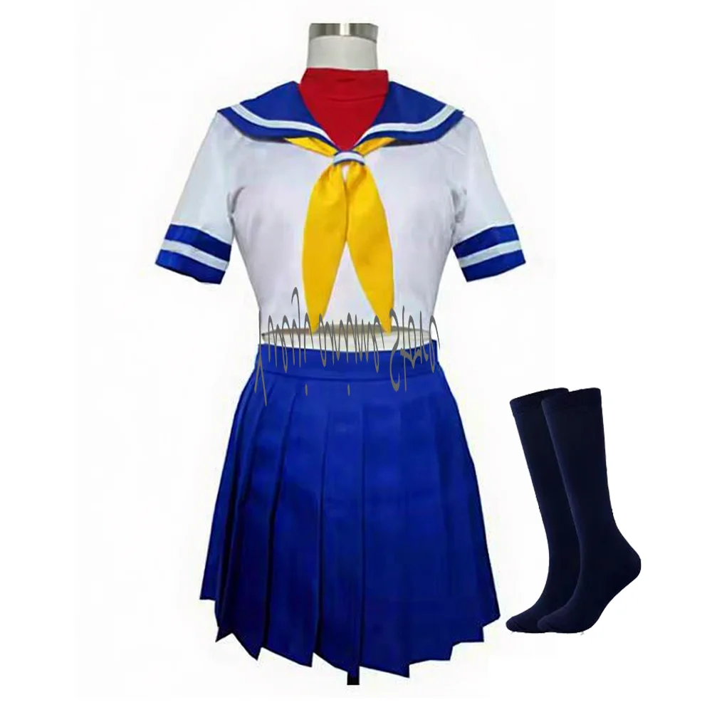 

Customized -Anime-Sakura Kasugano Cosplay Costume Shirt Skirt Tops Gloves Halloween Set For Women