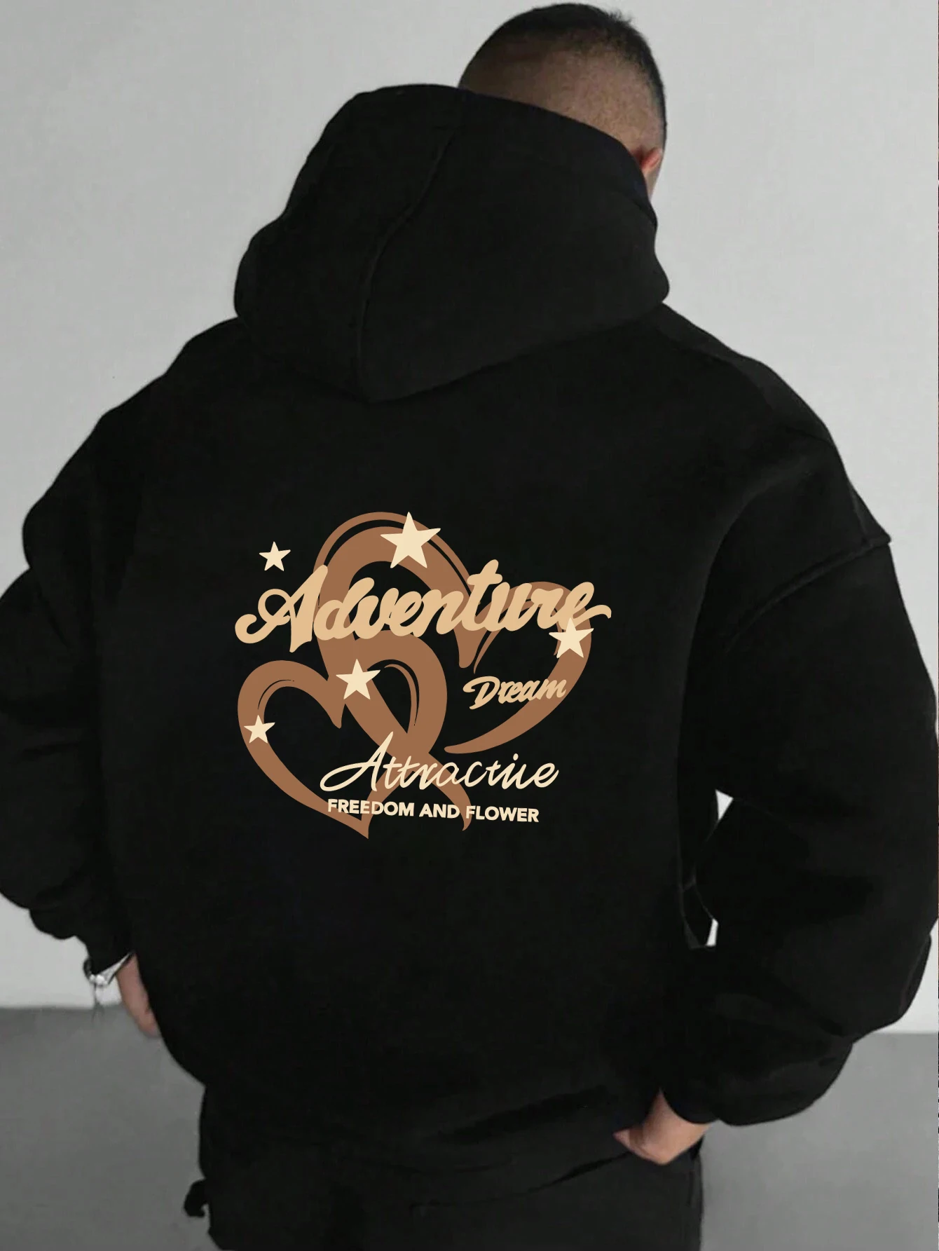 

Мужская толстовка с цветочным дизайном Adventure Dream Freedom, корейские флисовые пуловеры, простой топ с круглым вырезом, свободная одежда унисекс в стиле хип-хоп