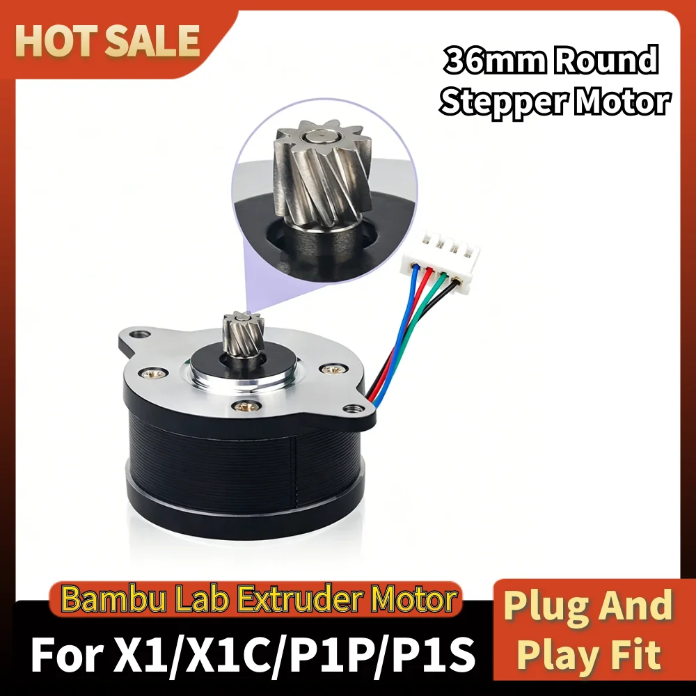 

For Bambu Lab X1/P1 Series Extruder Motor 36 Circular Stepper Motor 9 Tooth Helical Gear for Bambulab X1/X1C/P1P/P1S