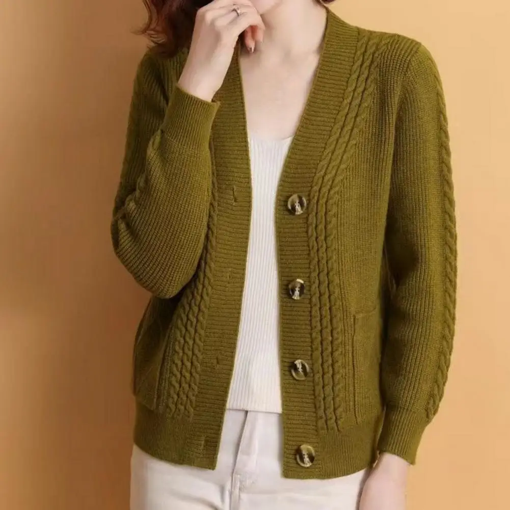 Chaqueta de primavera y otoño para mujer, cárdigan, suéter, cárdigan de punto acogedor, chaqueta para mujer, abrigo cálido para otoño e invierno