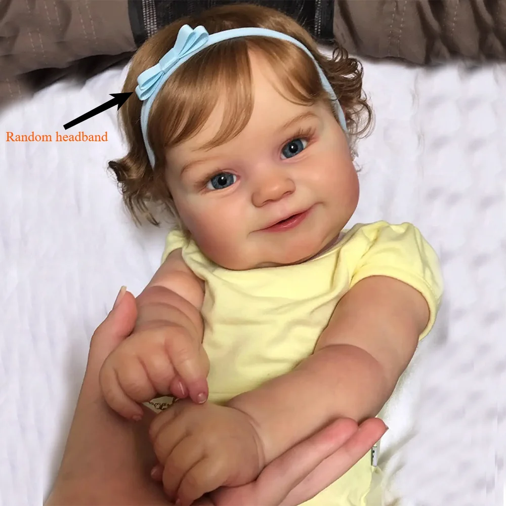 AONPENG 48cm Full Vinyl Body Reborn Baby Doll 3D-paint Skin Toy Maddie For Kids Smiling Toddler Lifelike Birthday Gift Bathe Toy