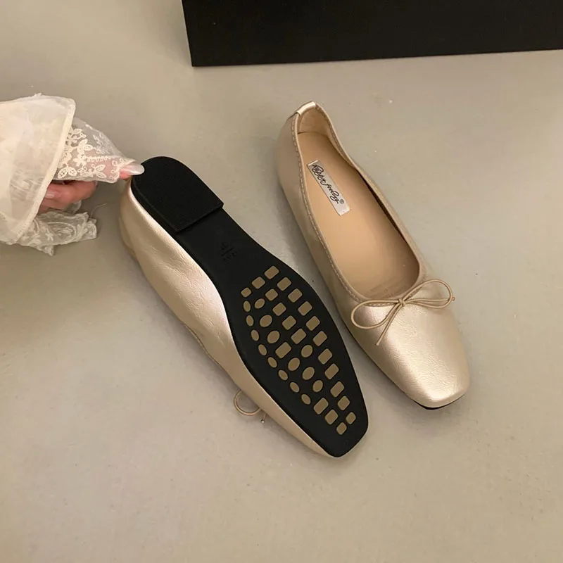 Frühling Herbst Neue Damen-Ballettschuhe mit Erhöhter Sohle, Modische Schmetterlingsknoten-Schuhe für Damen, Flache Slip-On-Schuhe – Detail 17