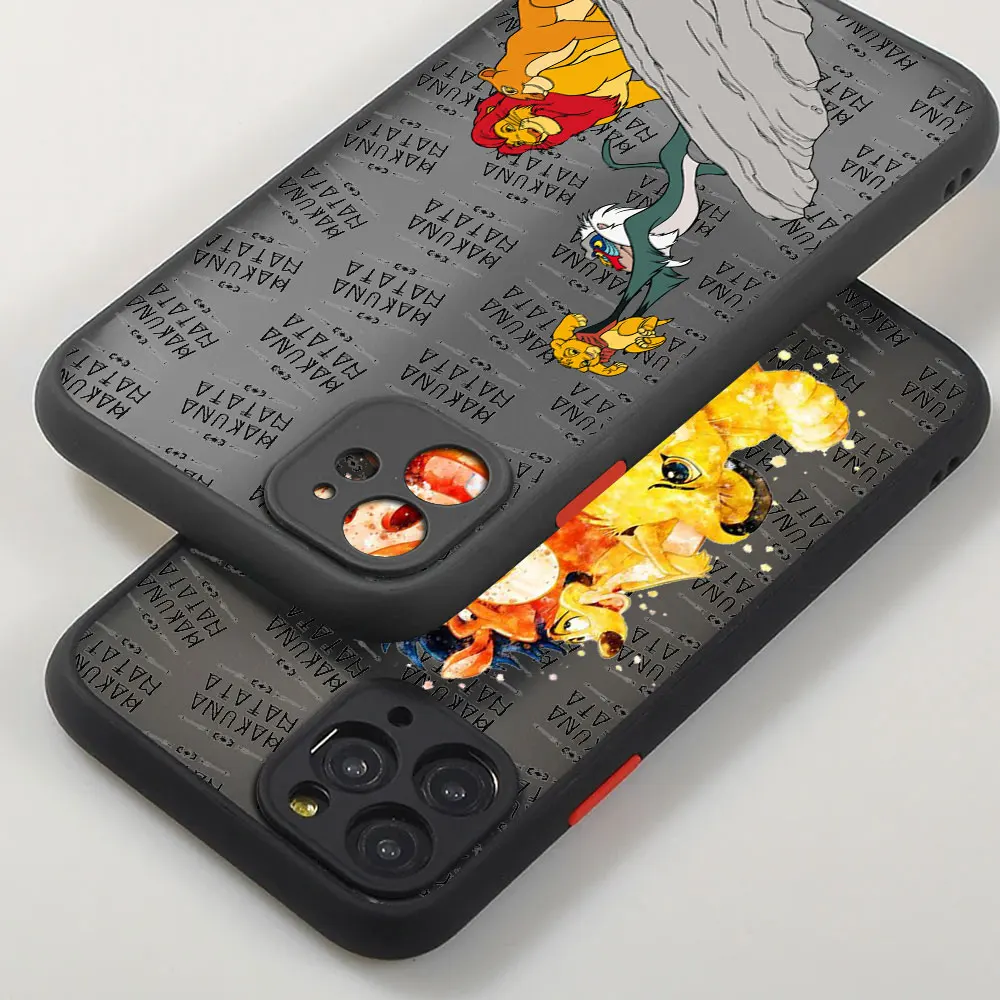 Disney Lion King Cute Matte Case For Apple iPhone 15 13 Pro Max 11 14 Plus 12 Mini XR X XS 7 8 6 6S SE Funda Luxury Phone Cover