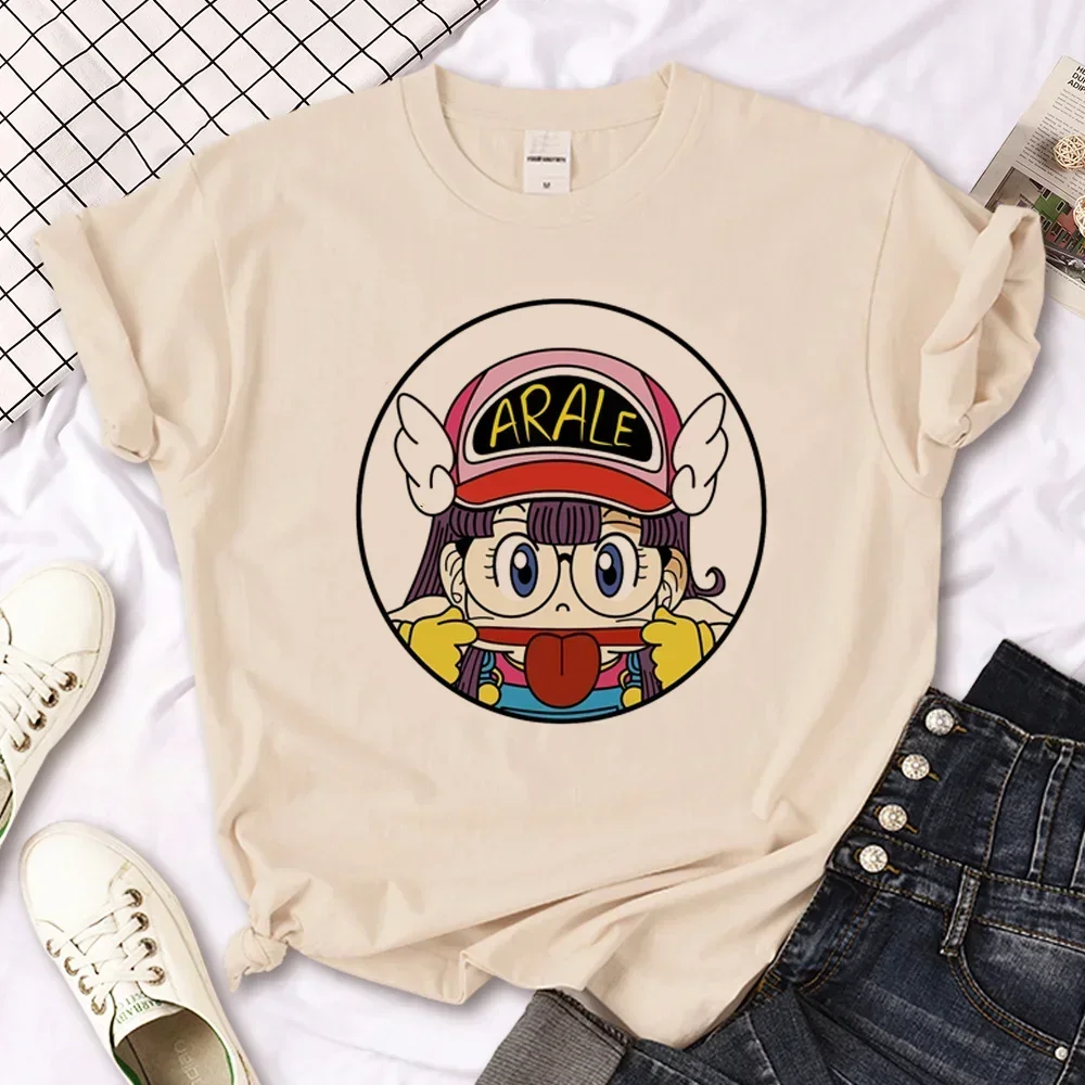 Camiseta Arale de diseñador japonés para mujer, camiseta holgada informal, ropa Harajuku de diseñador para chica
