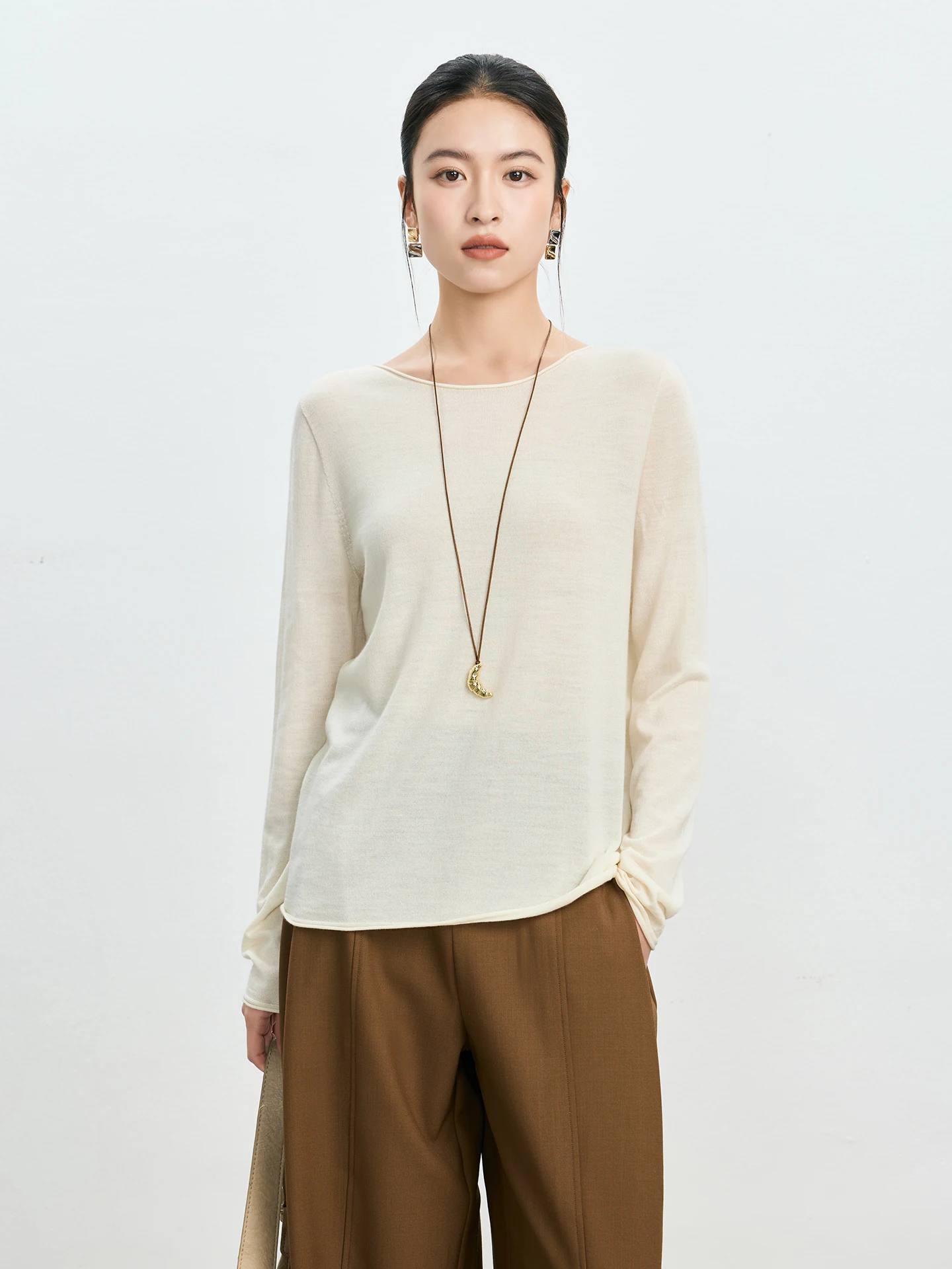 

Ультратонкий шелковистый вязаный топ из шерсти Cashmere, новая расцветка для ранней весны, супермягкая базовая кофта MASJM, 4 цвета, 63059