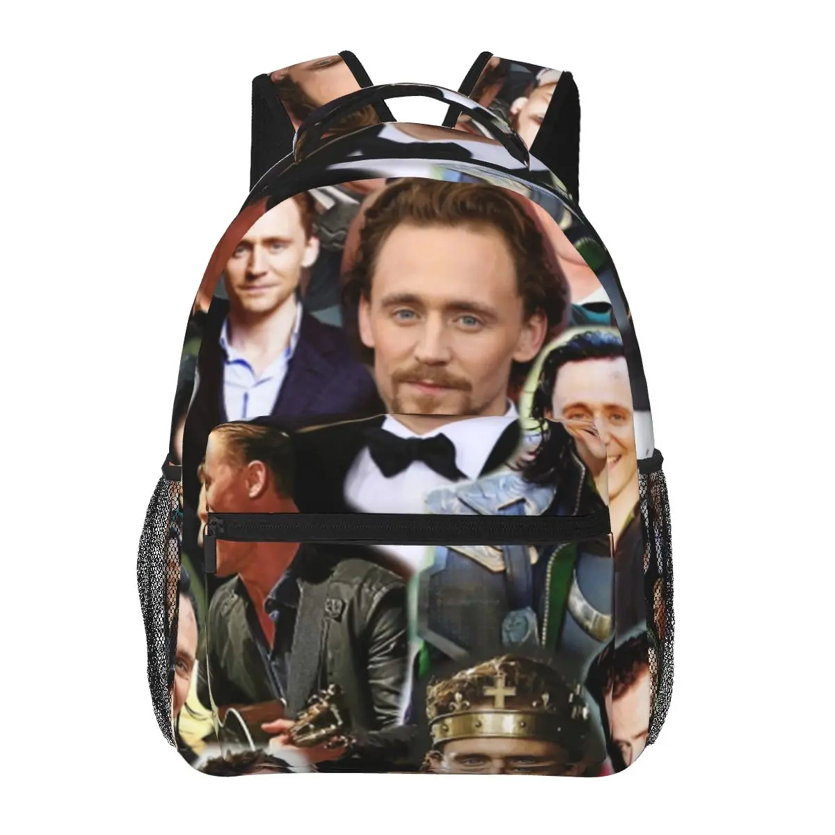 

Tom Hiddleston Photo Collage Backpacks Boys Girls Bookbag Children School Bags Cartoon Rucksack Shoulder Bag Large Capacity