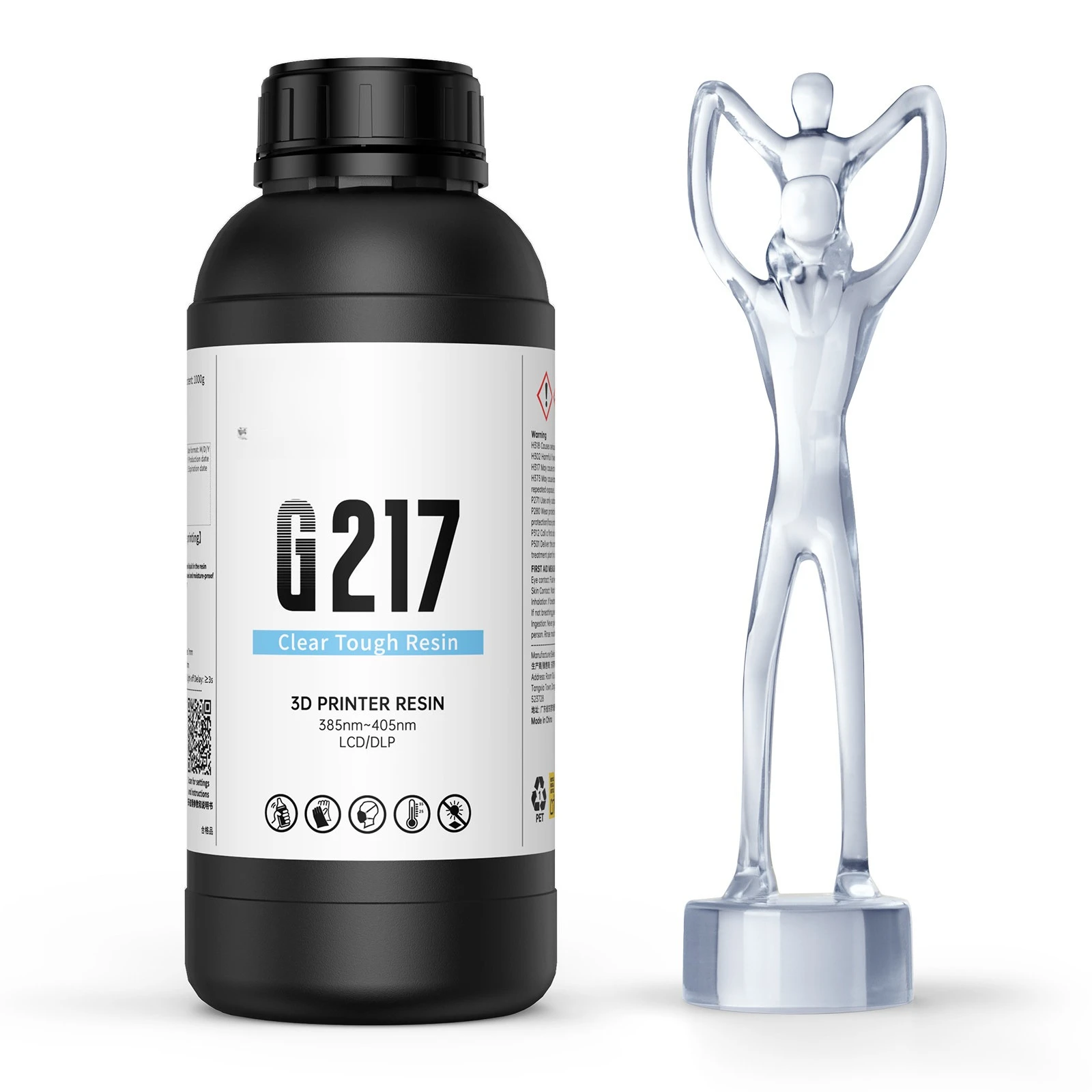 1KG High‑Toughness Low‑Shrink Photosensitive Resin Good Dimensional Stability for DIY Toy Figurine Prototype 3D Printing
