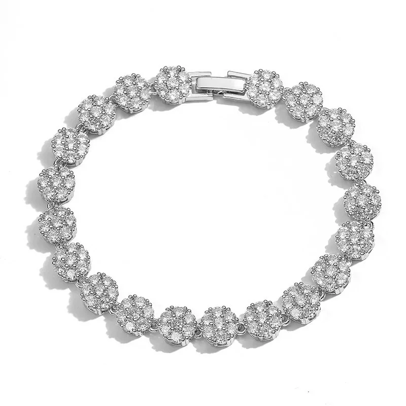 ZAKOL Europese en Amerikaanse mode ronde AAA zirkoon armband armbanden unisex punkstijl hiphop sieraden