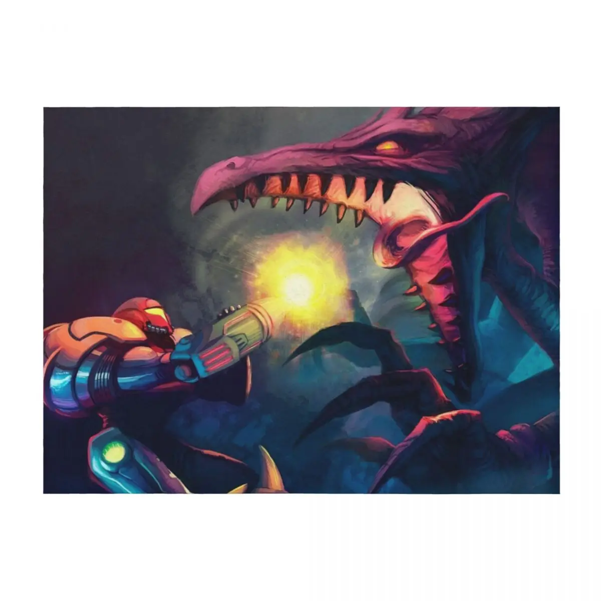 

Super Metroid Face-Off Throw Blanket warm winter Cute Giant Sofa Baby Blankets