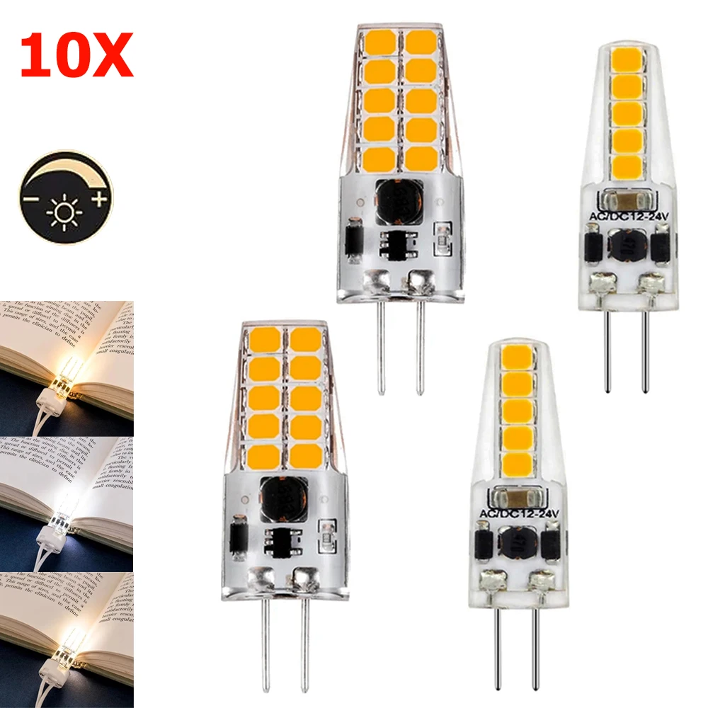 10x Dimmable G4 Led Light Bulbs Lampada Home 2835 3000K For Silicone White Cold Lighting Warm 5000K Lamps 5W 6000K Replace 40W