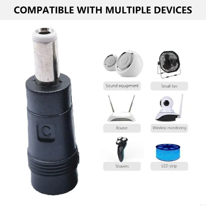 Qx2B czarny adapter ładujący zasilacz adapter DC5521 do głowicy konwersji DC5525