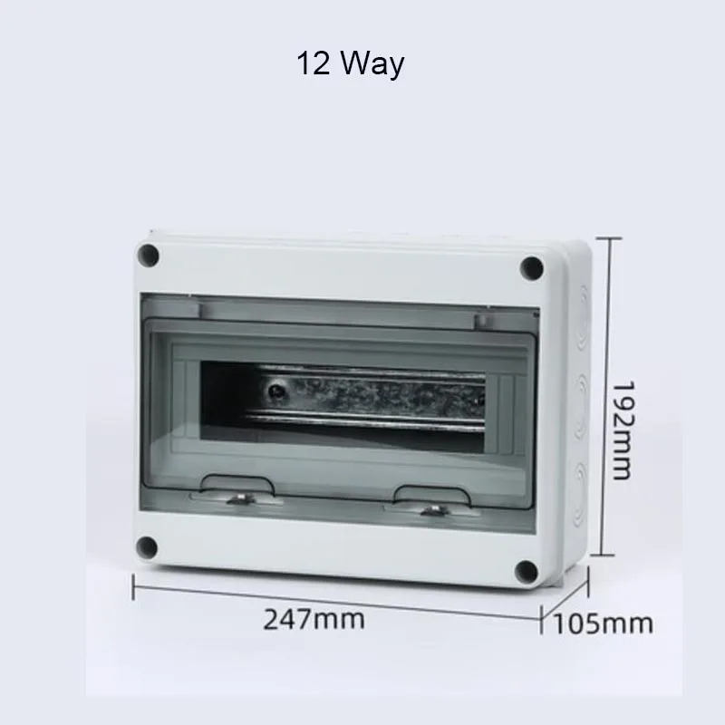 8 way plastic power box HT-12 ways waterproof MCB box panel installation distribution outdoor junction box