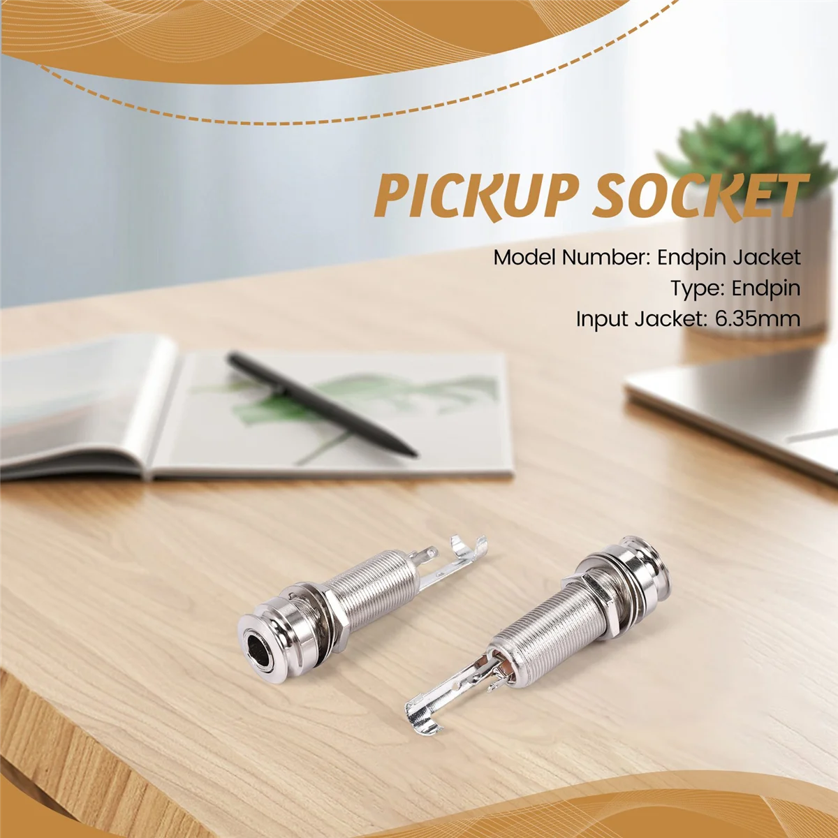 A44T10PCS لاقط الجيتار Endpin الناتج جاك النيكل حزام قفل الكروم