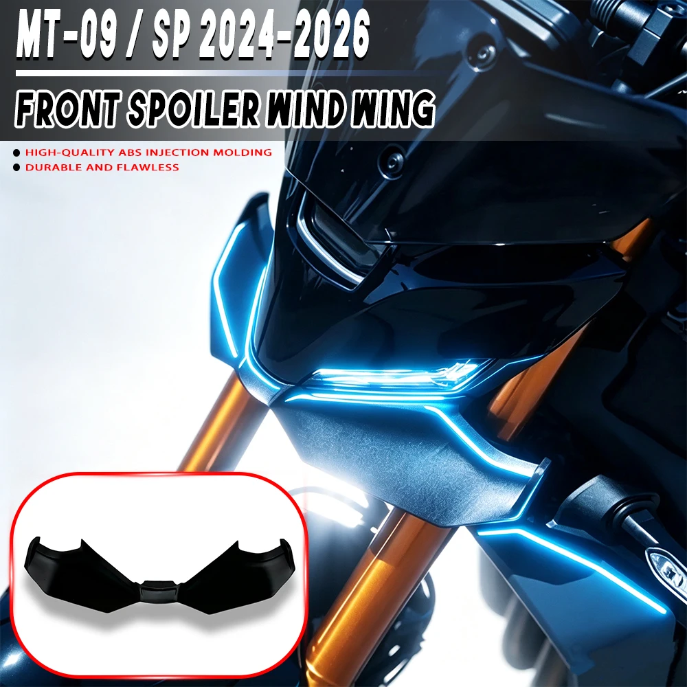 For YAMAHA MT-09 MT09 SP 2024 2025 2026 Motorcycle Downforce Naked Frontal Spoilers Winglet Aerodynamic Wing Front Spoiler Kit