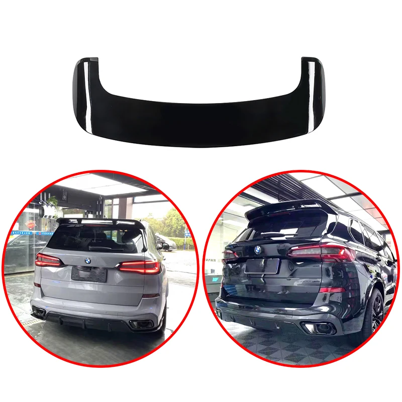 

High Quality ABS Car Rear Roof Wing Spoiler For BMW X5 G05 30d 40d 40i 45e M50i M50d 2019+ Glossy Black Carbon Fiber Look