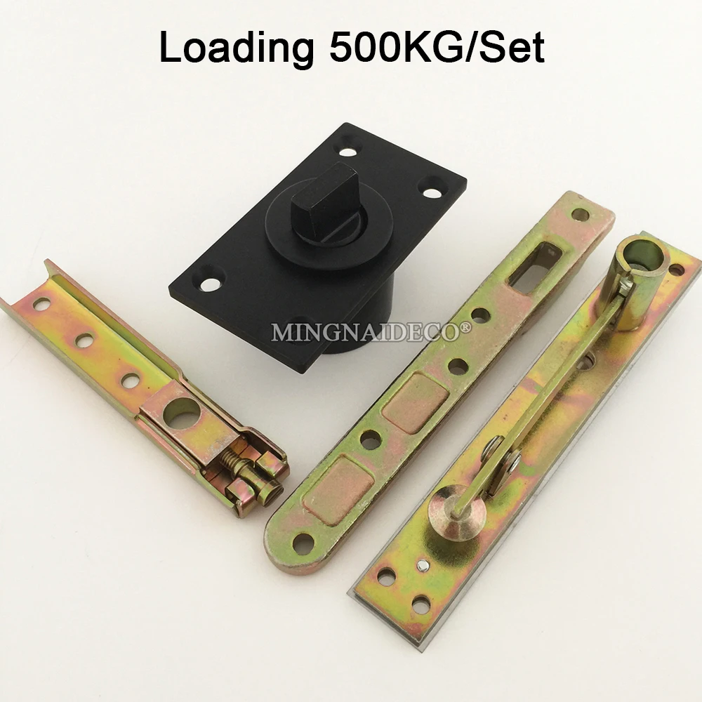 1Set Heavy Door Pivot Hinge 360° Rotary Invisible Hidden Door Hinge Wood Door Shaft Hinge Install Up and Down Loading 500KG/Set