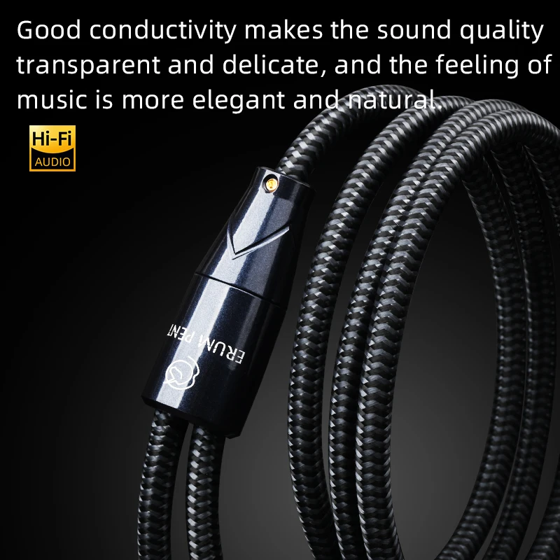 ERUMPENT  Hifi 4.4mm Balanced to 6.5mm Audio Cable Square OCC 4.4 Jack to Double 6.5 TRS Jack Audio Adapter Cable​