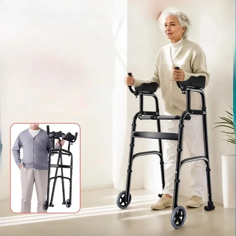 Adjustable Elderly Walking Cane Foldable Mobility Walker for Adults Lightweight Crutches Leg Sturdy Assistive Walking Aid