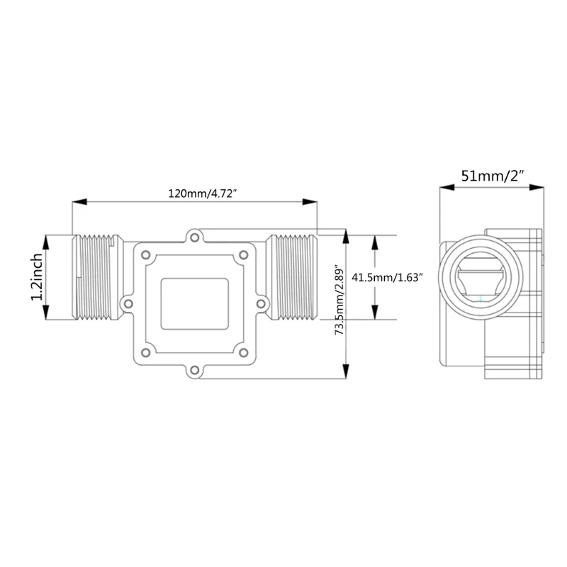 A2UD Fluidmeter Counter 2-120L/min Flow Sensor DN32 Water Flow Meter Flowmeter Hall Effect Water Flow External Thread