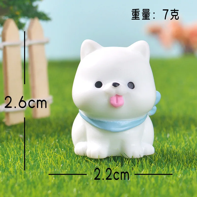 Conjunto de 4 Peças de Figuras de Cachorro em Estilo Anime, Mini Decoração de 2,6 e 2,8cm, Modelo Kawaii em Resina, Acessórios DIY, Brinquedos, Presen
