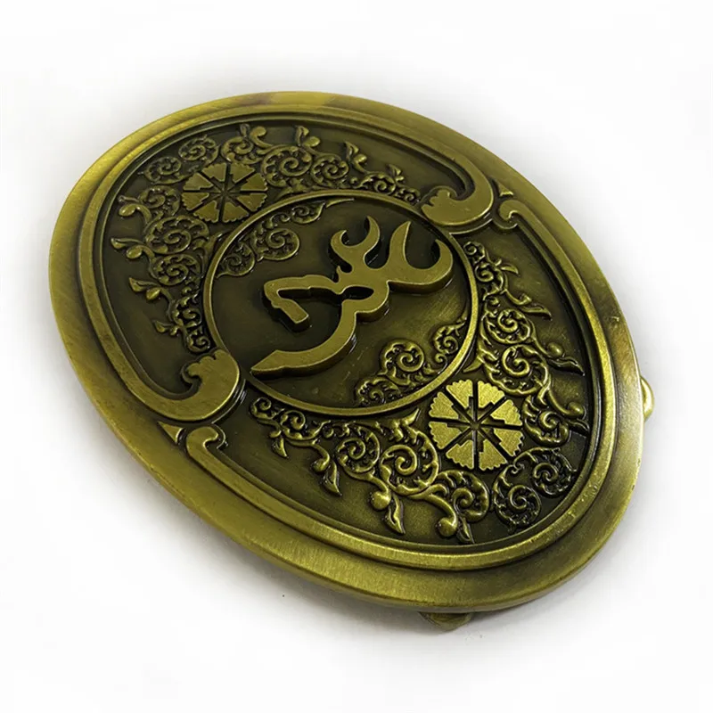 Zinc alloy ancient tin sika deer belt buckle, retro casual belt buckle