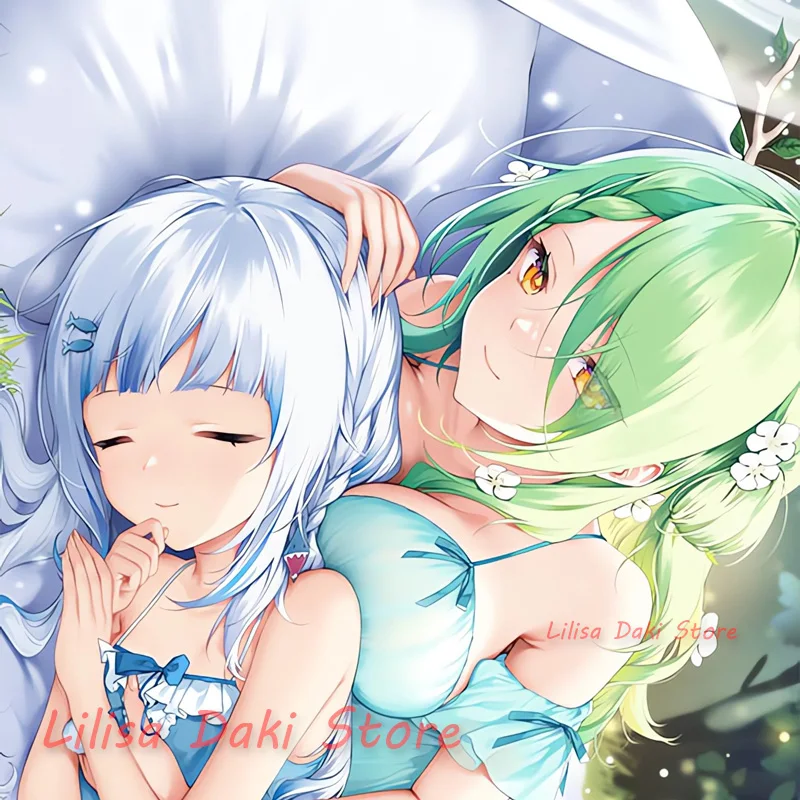 Dakimakura Ceres Fauna & Gawr Gura Vtuber Anime Body Pillow Cover Double Sided Print Life Size Pillowcase Gifts