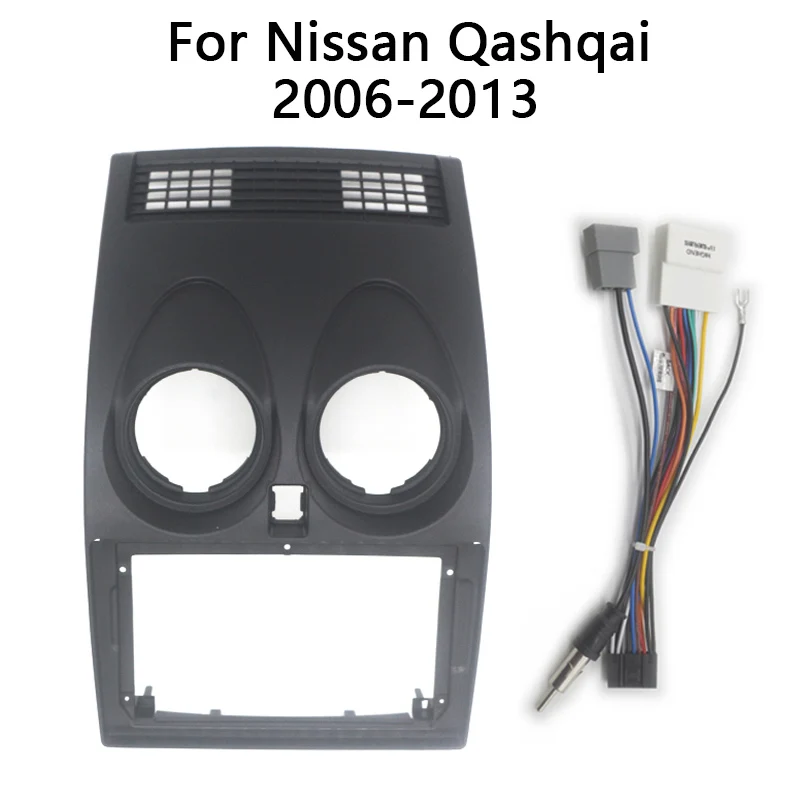 Radio de coche de 9 pulgadas para NISSAN Qashqai 2006-2013, Panel de vídeo, reproductor de Audio, Marco 2 Din, Kit de montaje en salpicadero,