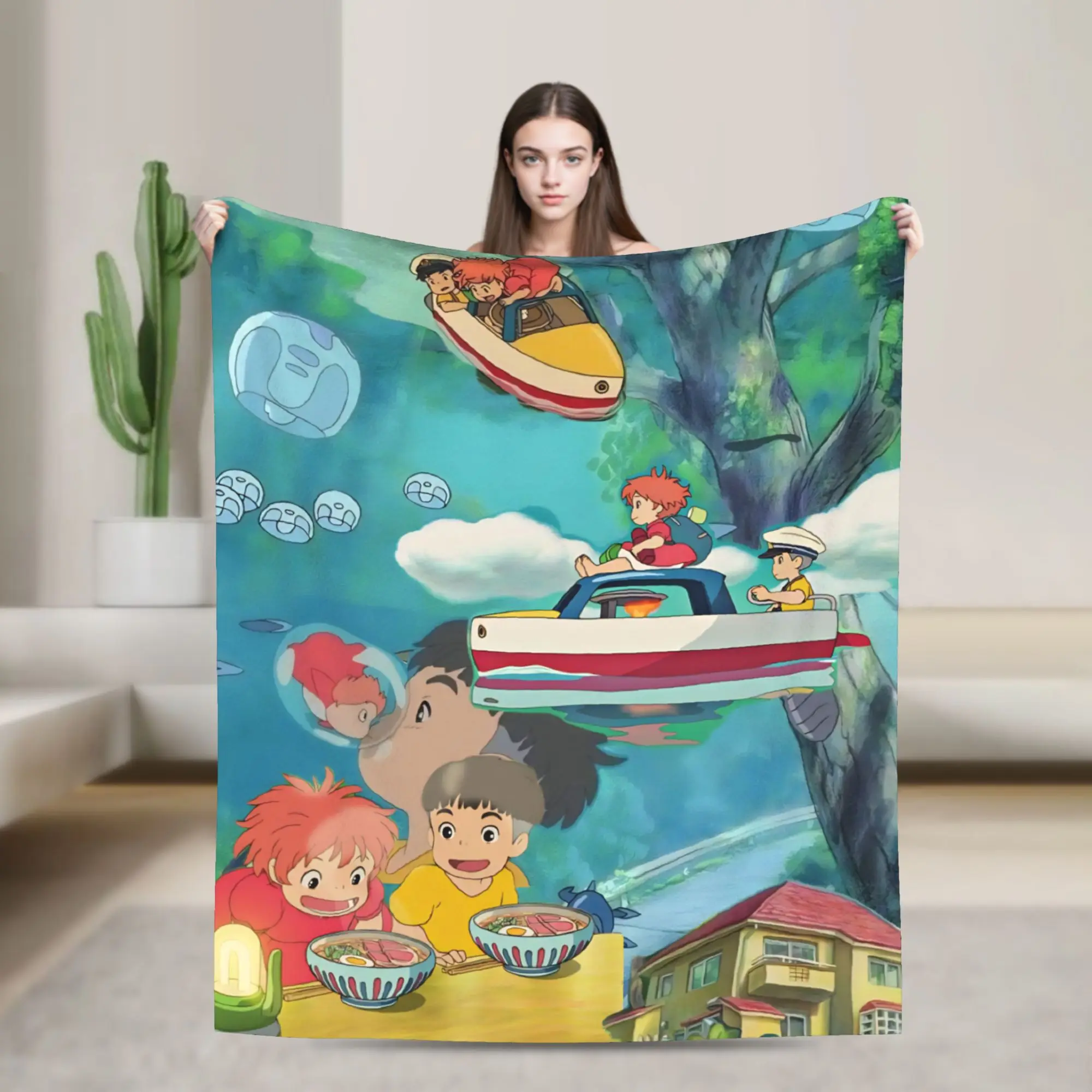 Ponyoed Gift Blanket For Men Women Super Soft Cozy  Throw Blankets for Living Room 50x60 Inches Multi-size