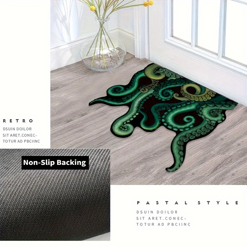 Welcome Mat Front Door Tentacle Microfiber Octopus Claw Mat Absorbent Bathroom Anti-slip Mat Entrance Bathroom Non-slip Mat