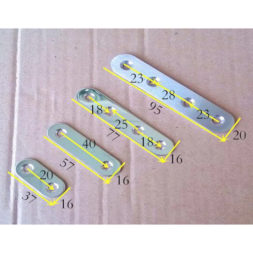 

10pcs 95Mmx20Mmx2.5Mm Stainless Steel Corner Fixing Plates 4 Hole Mending Braces For Furniture Table Repair Flat Joint Connector