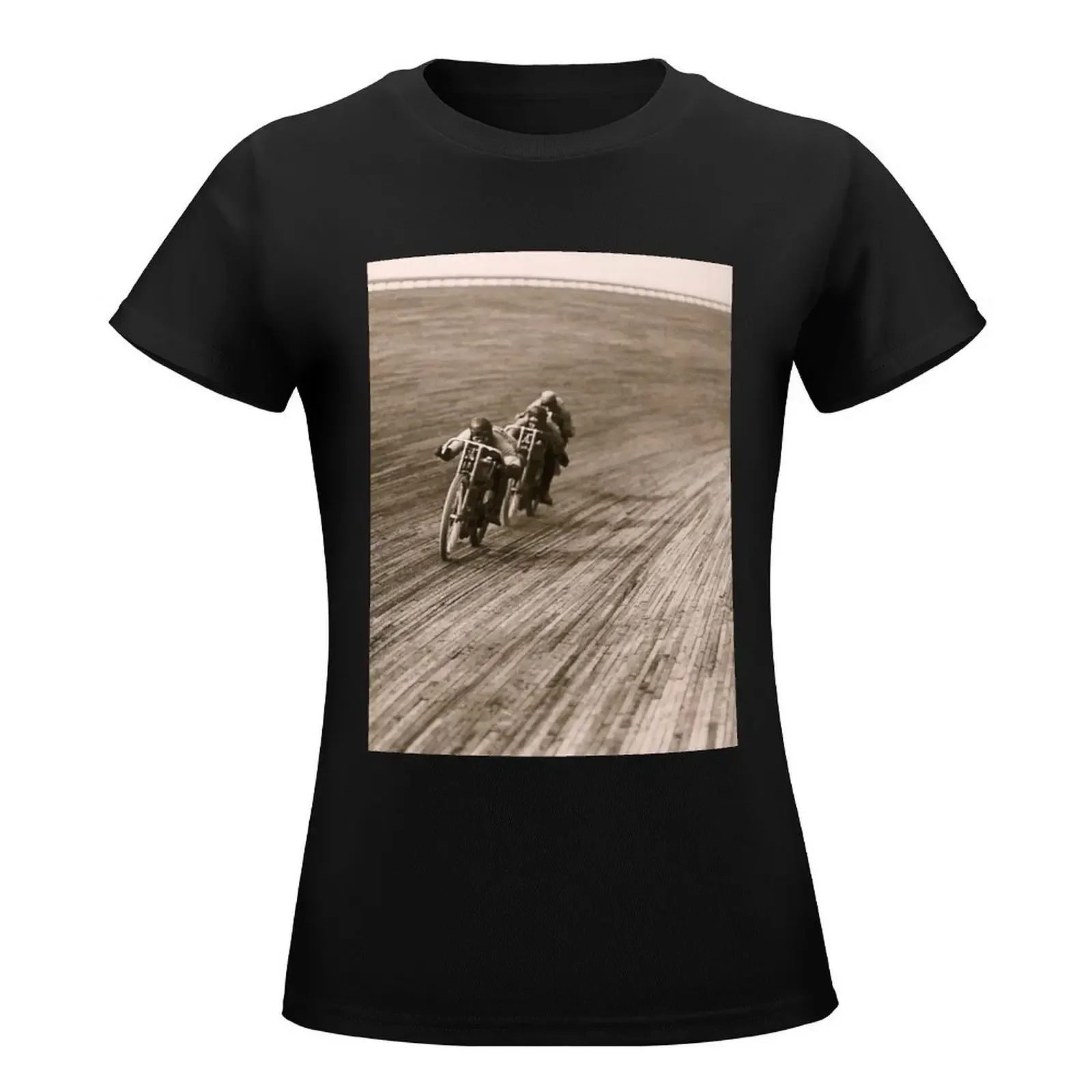 Motorcycle Board Track Racing 1920's T-Shirt Aesthetic clothing anime clothes summer clothes cute tops white t shirts for Women