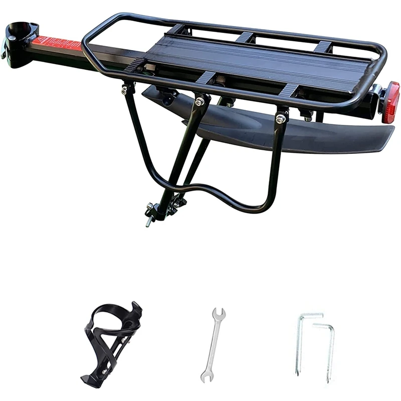 

Rear Bike Rack-Bike Rack For Back Of Bike-Adjustable Bike Cargo Rack For Carrying Luggage And Panniers-Bicycle Rear Rack